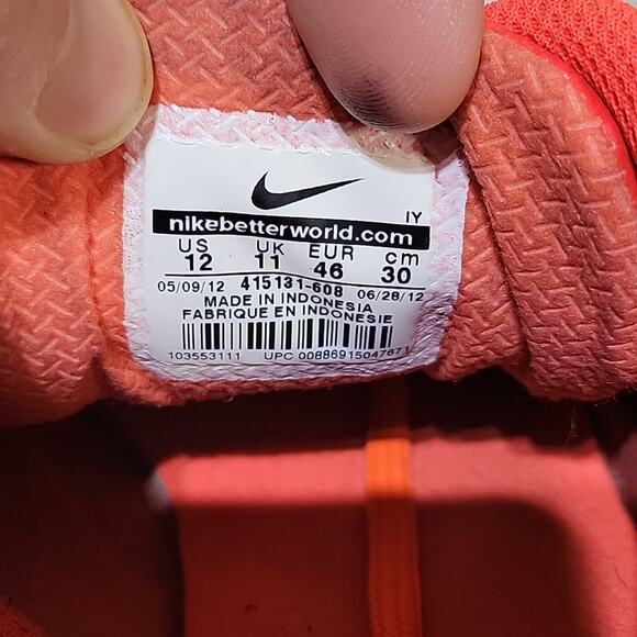 Nike Elastico Pro 11 Indoor Soccer Shoes Orange Men's 12 - Picture 12 of 12